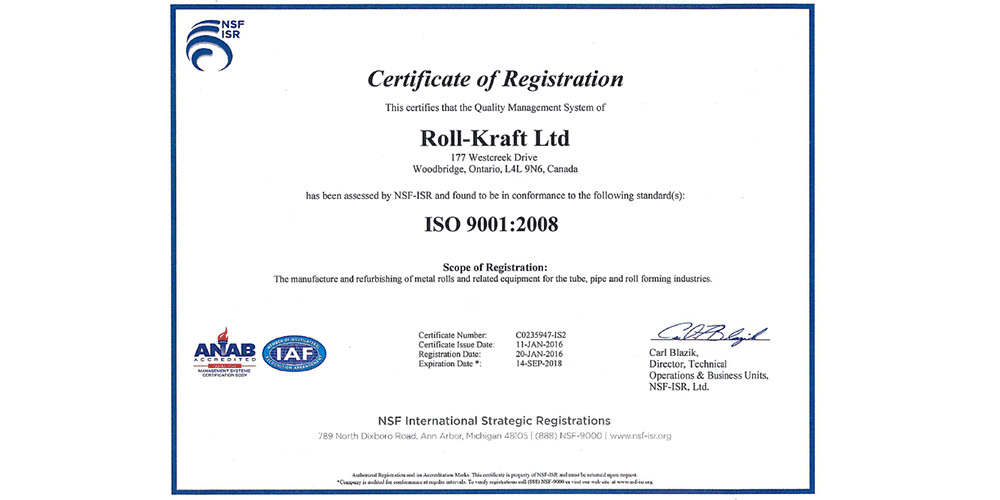 RKL ISO Certificate 2017